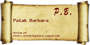 Patak Barbara névjegykártya