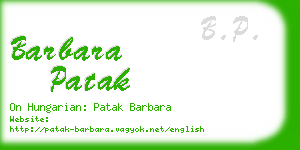 barbara patak business card